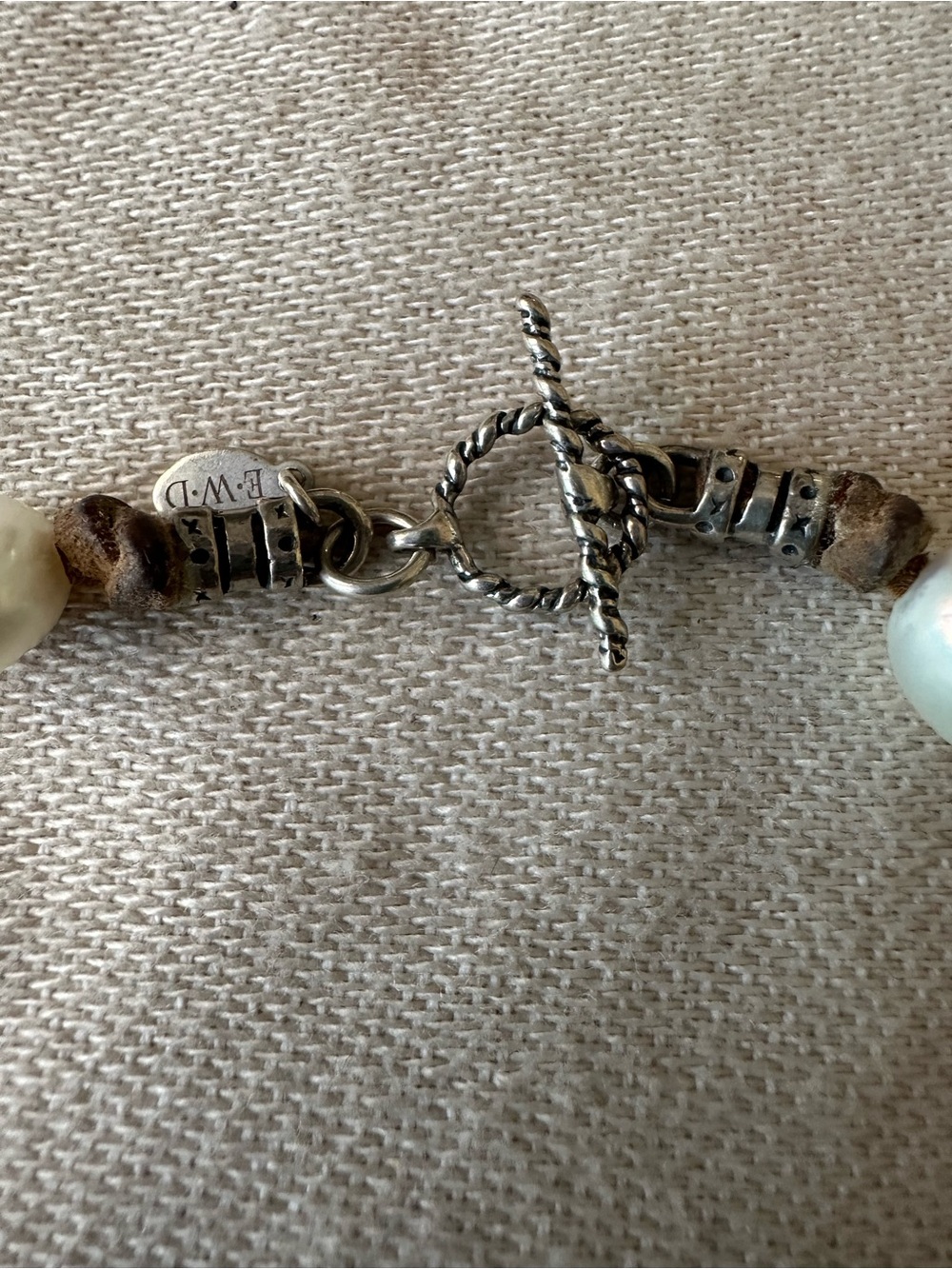 EWD Erika Williner Designs Baroque Pearl Brown Cord Necklace 22” - Picture 2 of 5